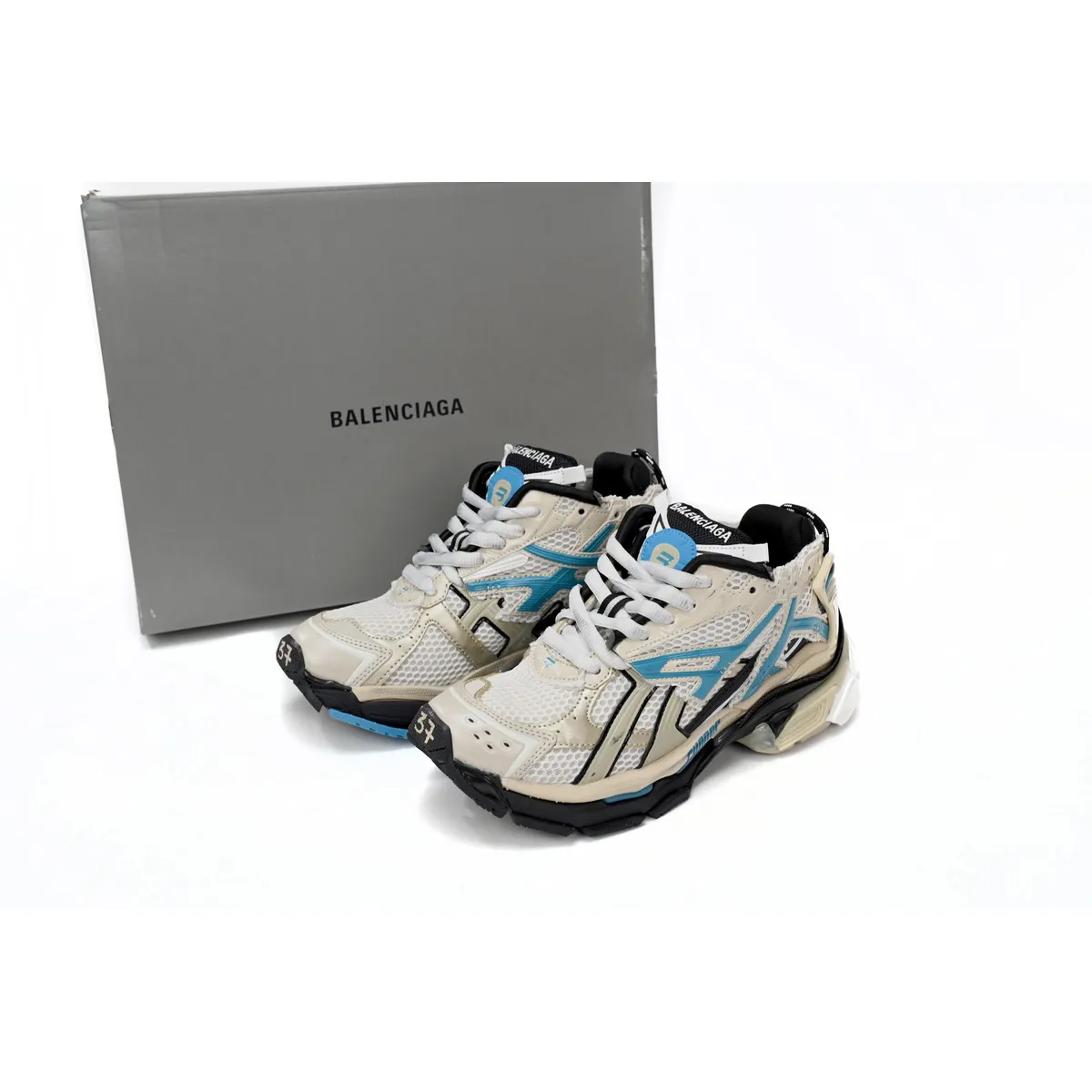 Balenciaga Runner Beige Grey Blue 677402 W5RH6 0312 - Image 4