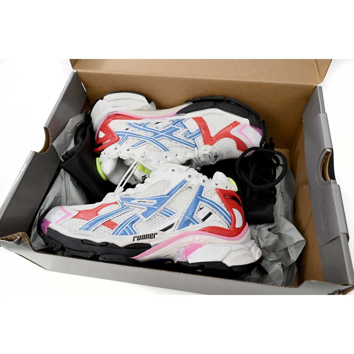 Balenciaga Runner White Blue Red 677402 W3RB6 9645 - Image 4