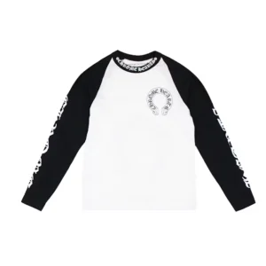 Top Quality Chrome Hearts Horseshoe Baseball Shirt White/Black