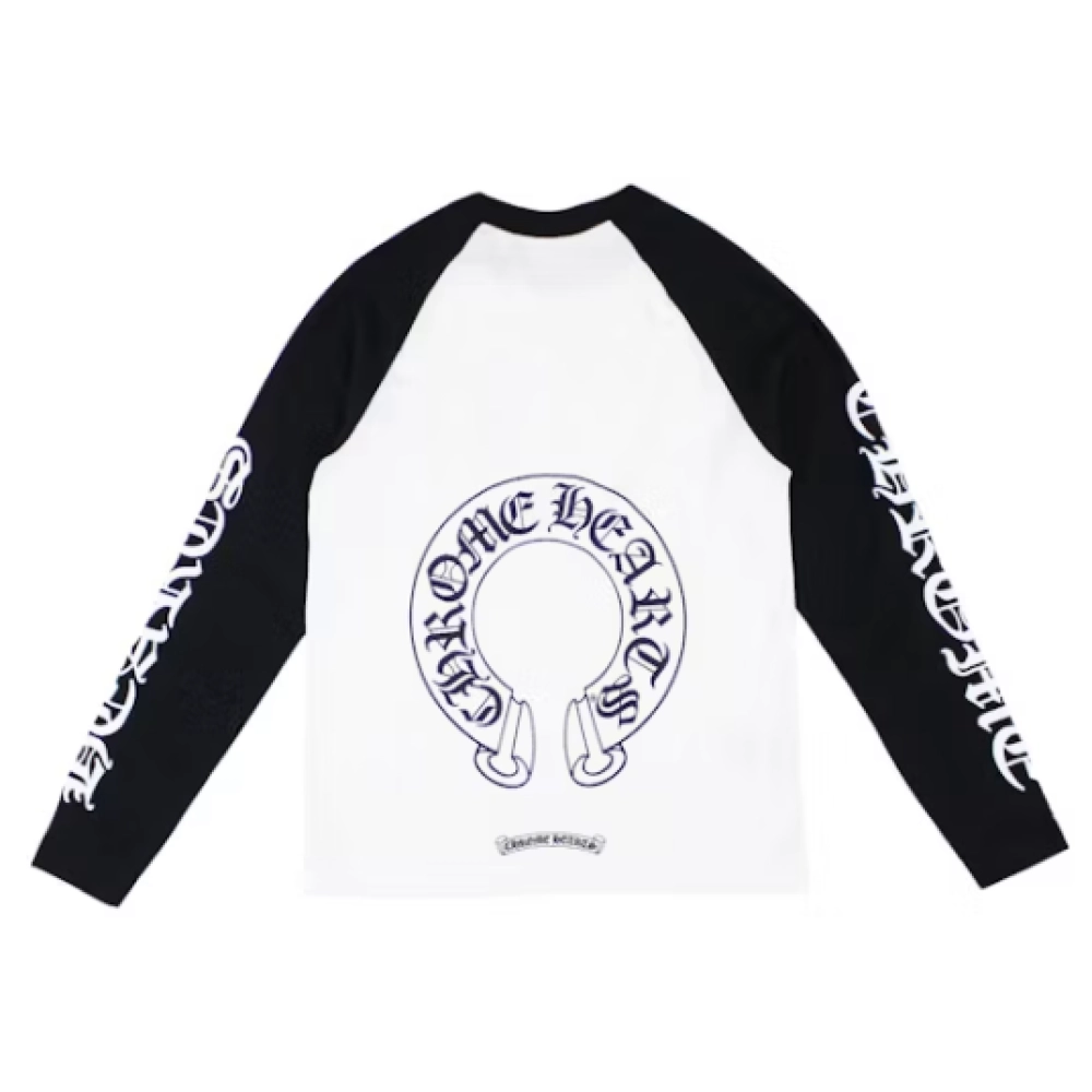Top Quality Chrome Hearts Horseshoe Baseball Shirt White/Black - Image 3
